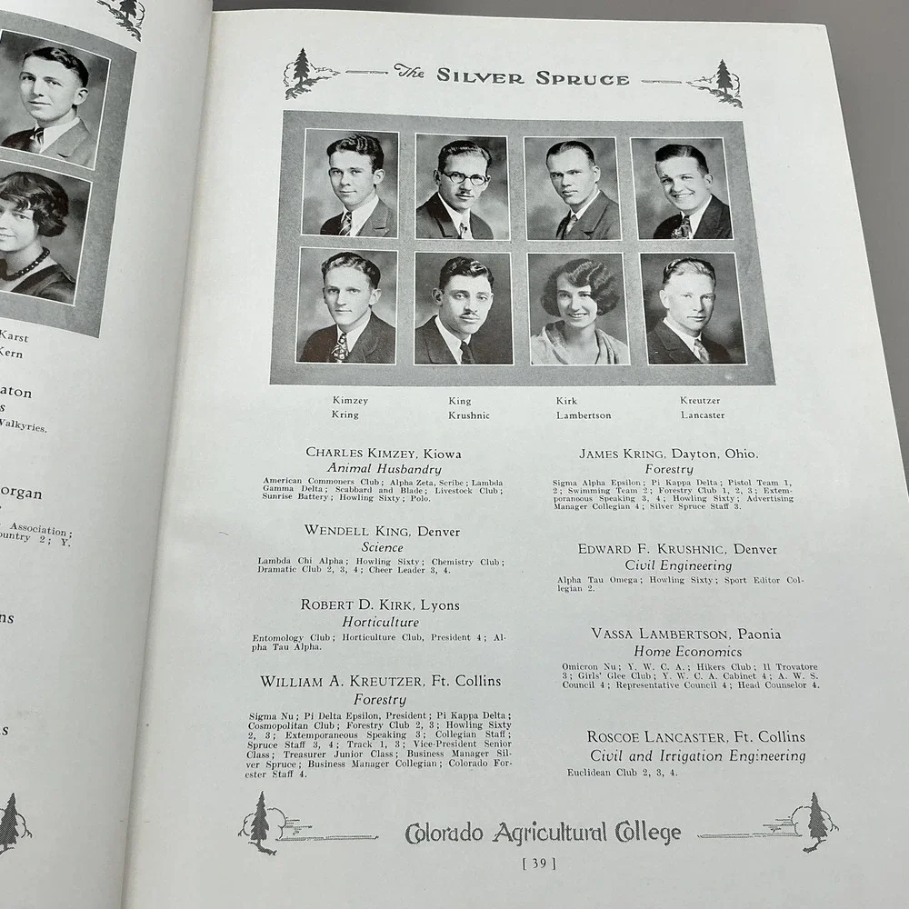 Vintage 1931‎ The Silver Spruce Colorado Agricultural College Yearbook Hardcover
